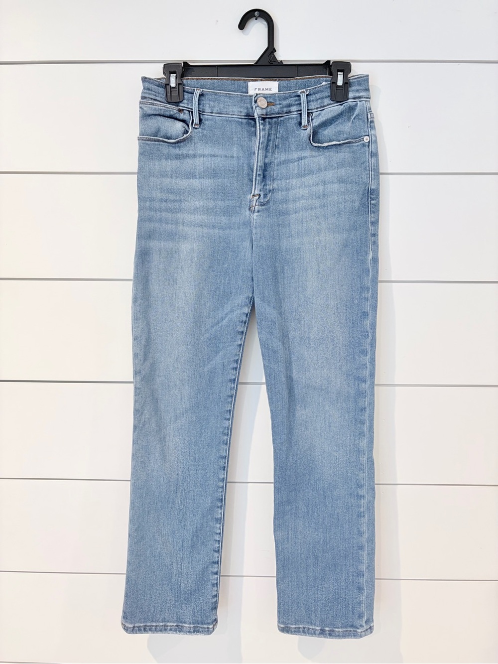 FRAME Le High Straight Jeans Size 30 Light Wash Premium Denim Quiet Luxury